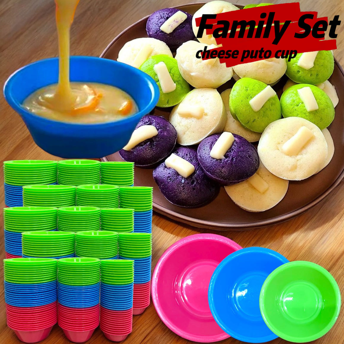 25 Pcs Large 2.5 Inch Puto Molder Cups For Puto, Kutsinta, Pichi Pichi - Assorted Colors