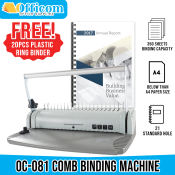 Officom OC-081 A4 Size Comb Binding Machine with Bonus Binder