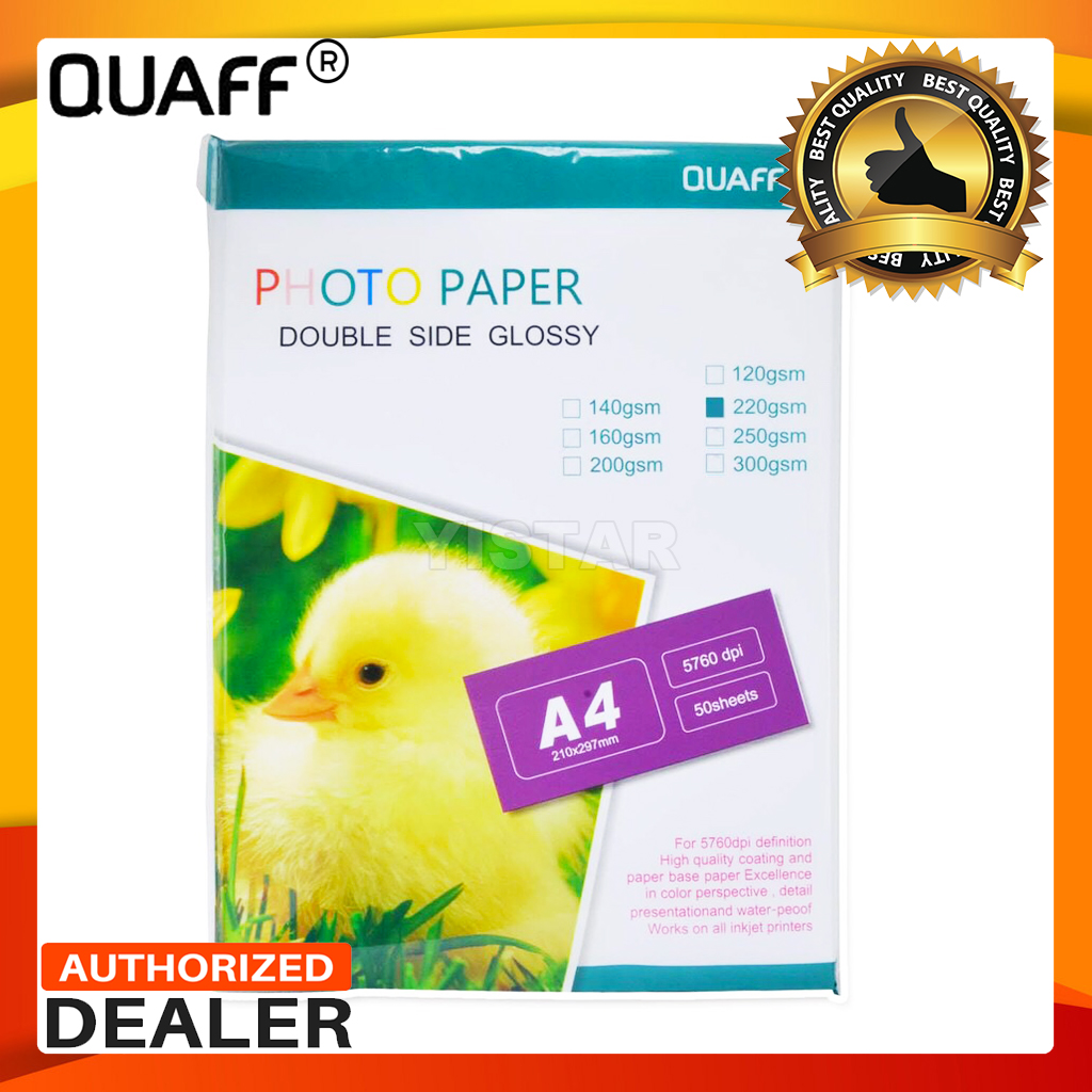 Quaff 140gsm Double Sided Glossy Photo Paper A4