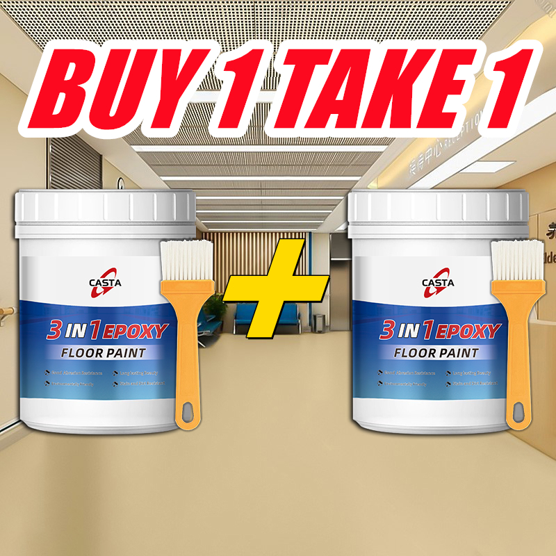 💥BUY 1 TAKE 1💥3 In 1 Water-Based Epoxy Floor Paint, Wear-Resistant Waterproof, Factory Building Cement Floor Paint, Floor Paint, Indoor And Outdoor Home Use - Image 2