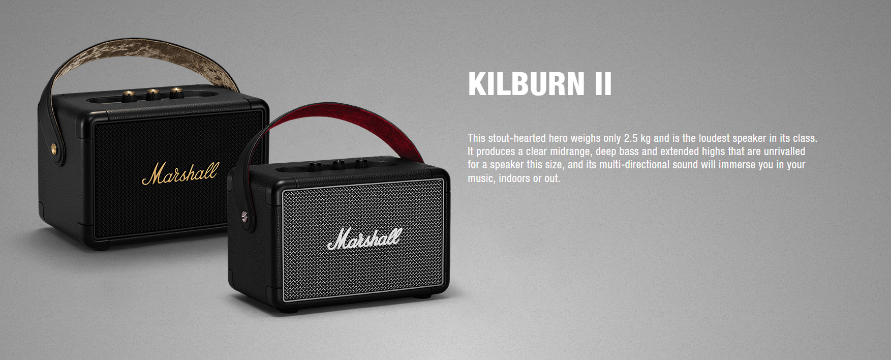Marshall Kilburn II Portable Bluetooth Speaker BT 5.0 IPX2 Water Resis – JG  Superstore