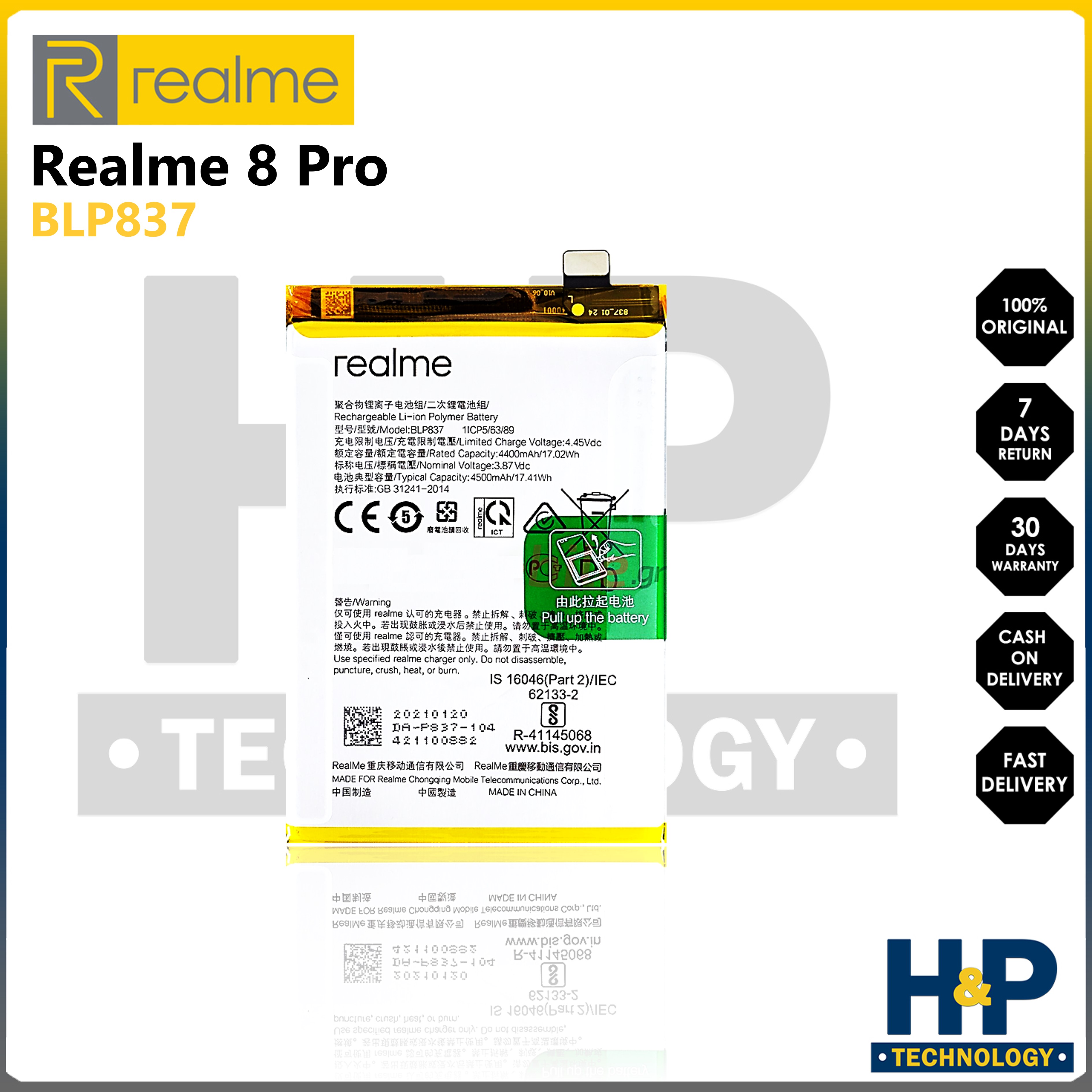 realme 8s 5g battery