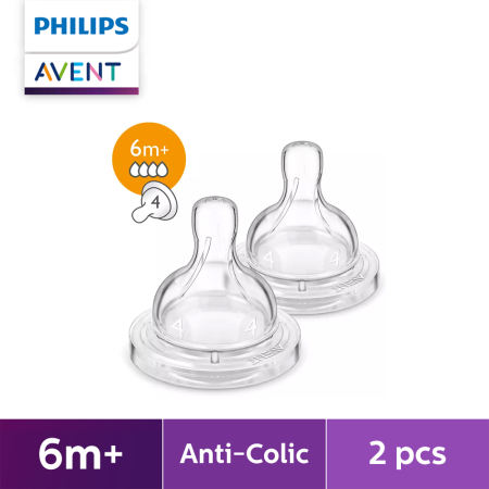 Philips AVENT 6m+ Anti-colic Fast Flow Nipples, 2-pack