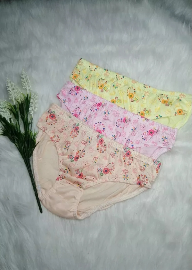 Soen Panty Floral Panty Underwear Plan Back Print Front Soen 3/6/12-pcs per  pack