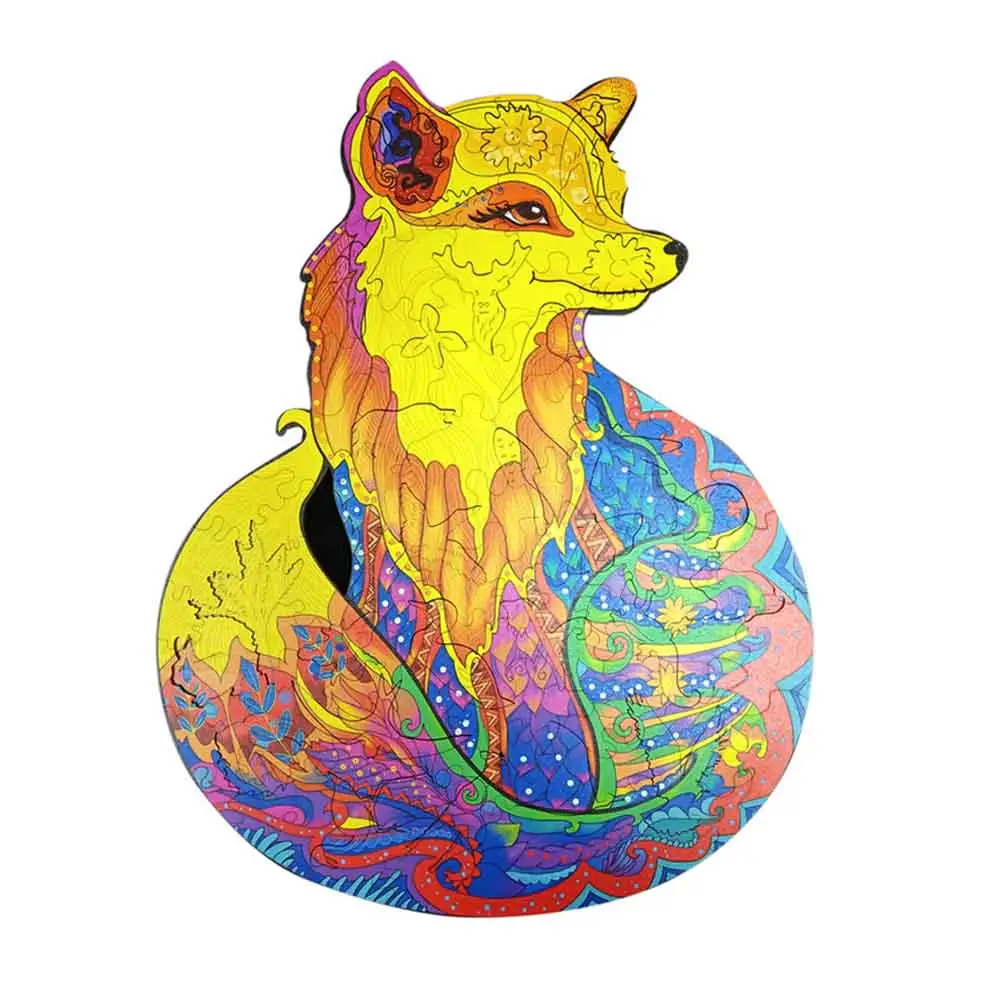 Wooden Puzzles Cartoon Fox Design For Kids And Adults Family Game Play Collection Toys Gift,Decor Puzzle Jigsaw Pieces Best For Family Puzzle Piece Wall Decor A4 Butterfly