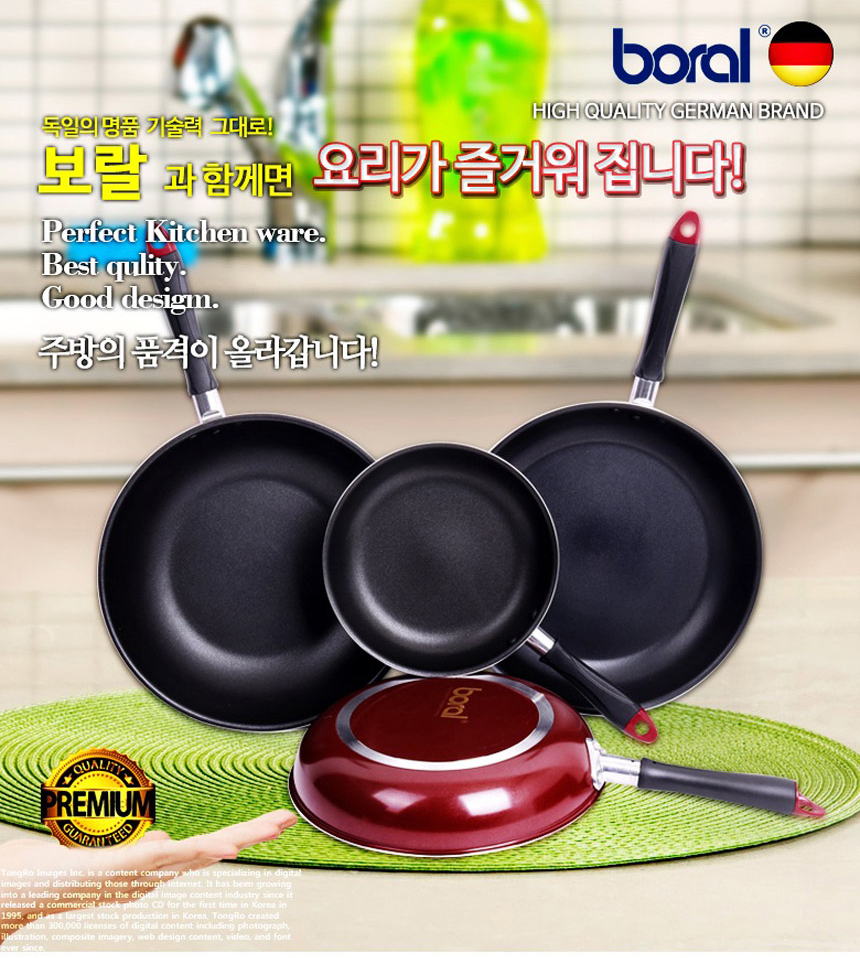 Frying Pan Boral Stainless Steel With Ceramic Coating Induction Pan 