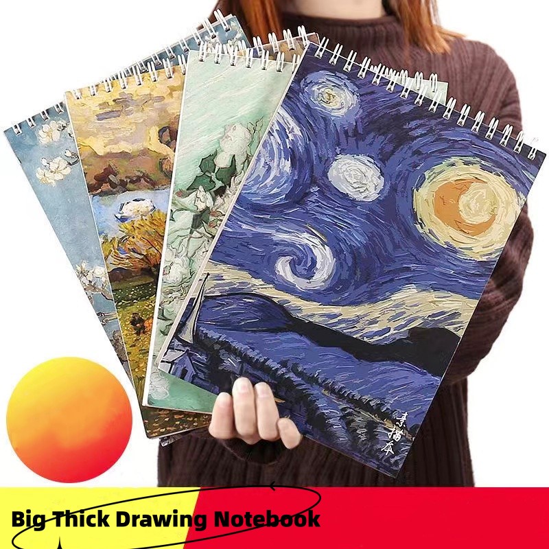 A4 Van Gogh Double Spring Sketch Book Drawing Graffiti College Sketch Pad Art School Supplies