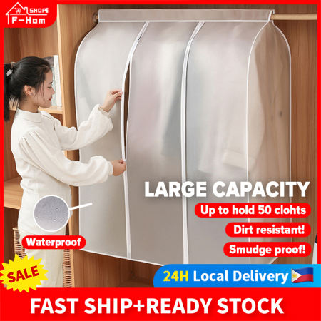 Large Capacity Clothes Dust Cover Clothes storage Hanging Garment Dress Clothes Suit Coat Thickening Type ​Dust Cover Home Storage Bag Pouch Case Organizer Wardrobe