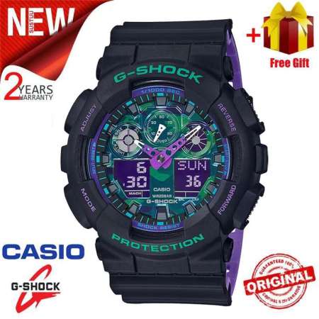 G Shock GA100 Men's Sport Watch - Dual Time, Water Resistant