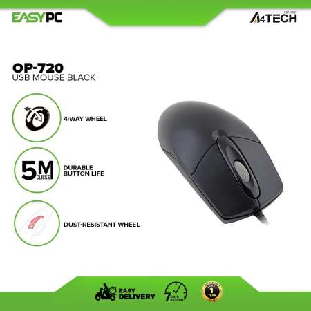 A4Tech OP-720 USB Mouse: Durable, Lightweight, and High Performance