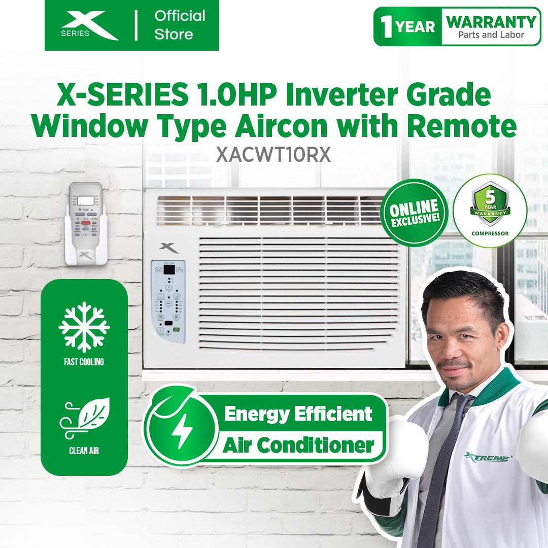 X-SERIES 1HP Energy Efficient Window Aircon with Remote Control