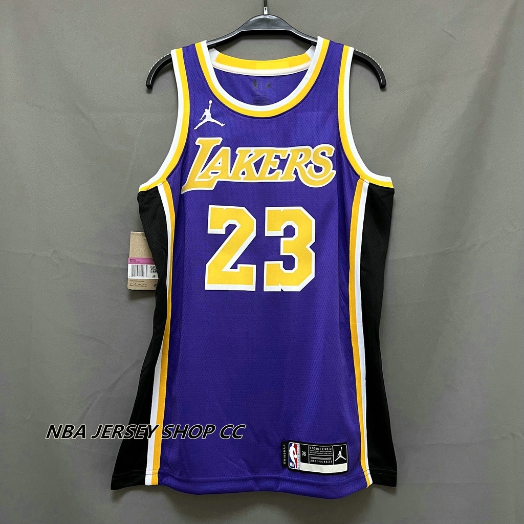 Jordan Men's Los Angeles Lakers LeBron James #6 Swingman Statement Edition Jersey, Purple, Size: Medium, Polyester