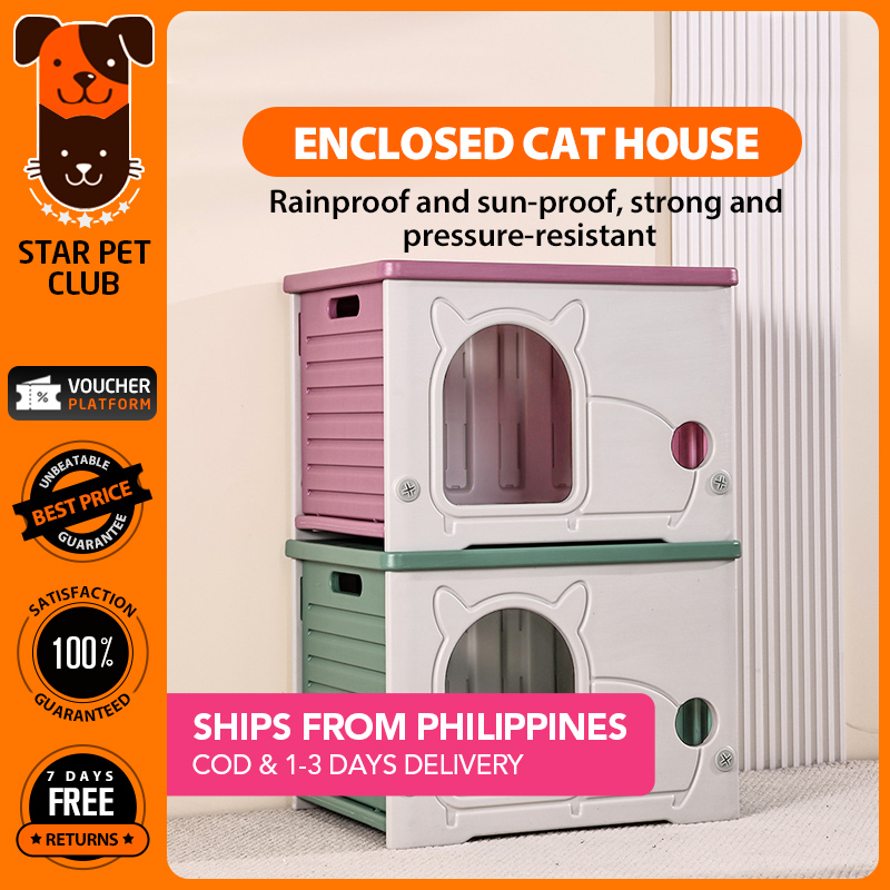 Outdoor and Indoor Cat House for Use Stackable Feral Cat Shelter Weatherproof for Small Pets Pet Cabinet Cat Nest - Brand mengtingyan Presyo 1,750 Piso*Libreng Shipping