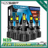 Novsight 72W LED Car Headlight Bulbs - 6000K White (10