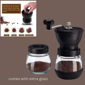 Redmond Manual Coffee Grinder with Ceramic Burrs and Glass Jars