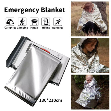 Emergency Survival Blanket Waterproof Thermal Blanket Rescue Sunscreen Insulation Sos Sleeping Bag Survival Tent Outdoor Camping 130*210cm