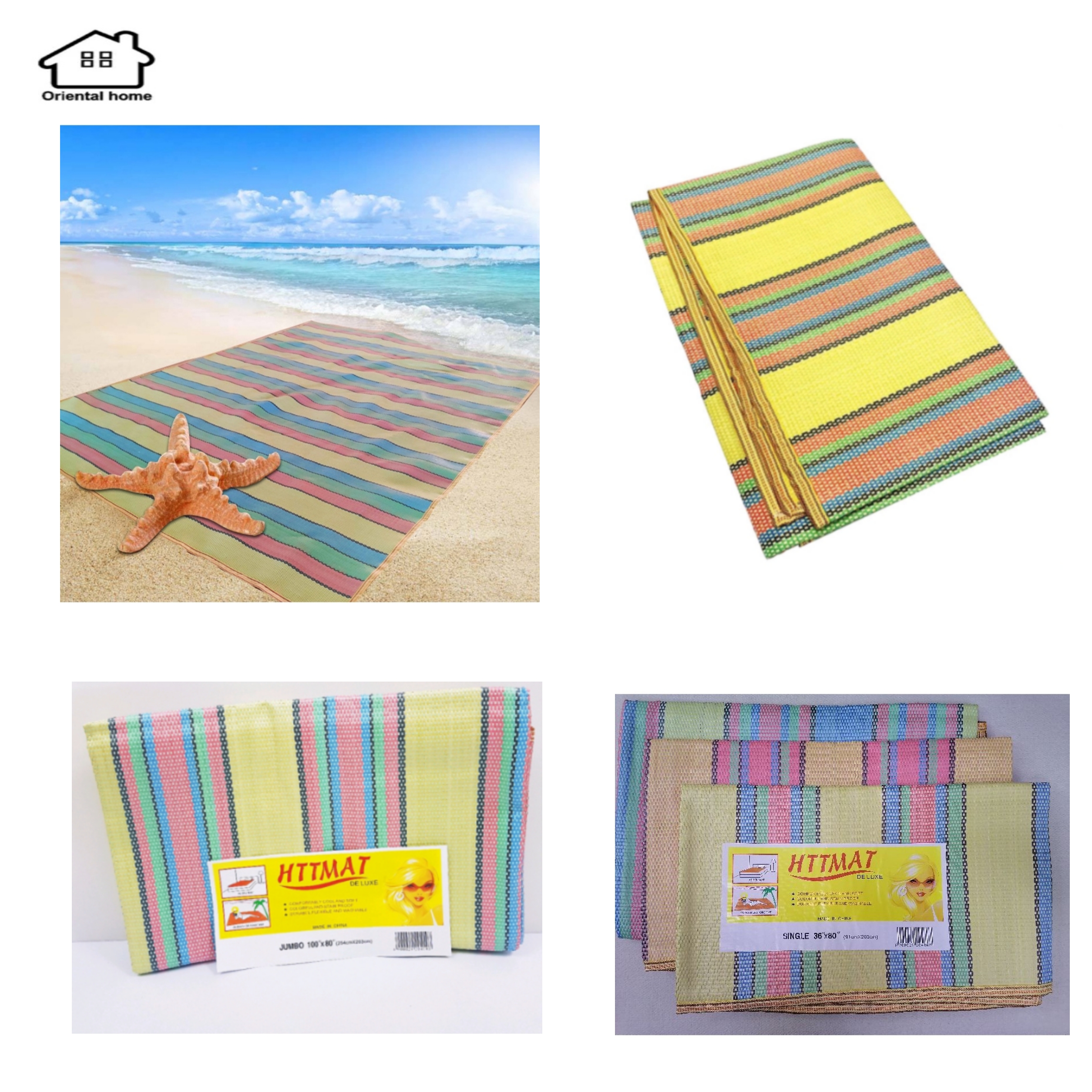 Sleeping Mat Plastic stripe Banig hitmat Washable Waterproof Foldable Oversized Outdoor Mat, for Camping, Park, Travel