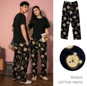 Couple's Cartoon Cotton Pajama Pants - 2PCS Fashion Set