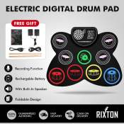 Rixton Silicone Drum Set with Built-in Speaker and Recording Function