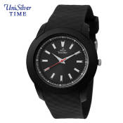 UniSilver TIME Men's Silver/Black Rubber Watch KW3925-1001