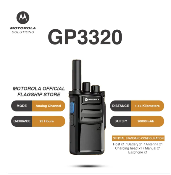 Motorola Mini Two Way Radio Walkie Talkie Long Range 10KM Outdoor 5W 16 Channels UHF - Image 2