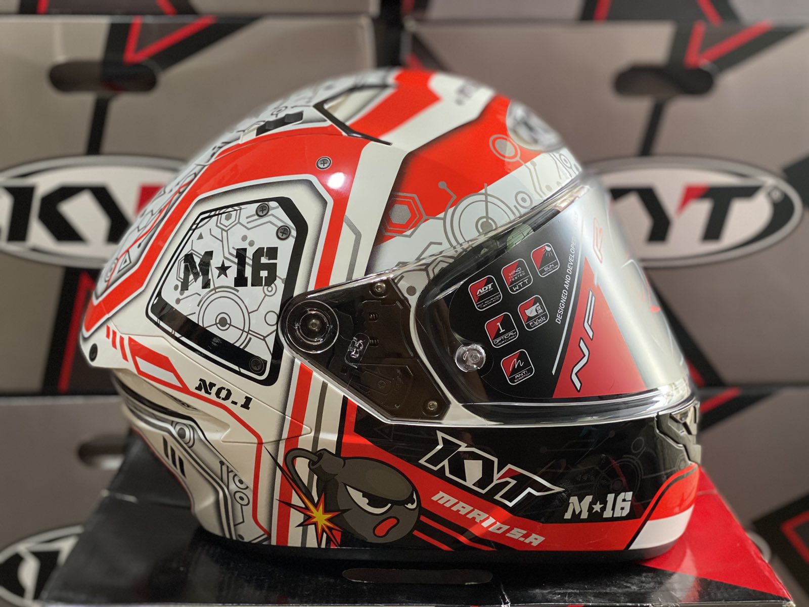KYT NFR SUPER MARIO DUAL VISOR FULLFACE 