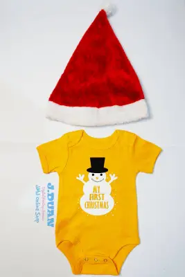 CUSTOMIZED BABY ONESIES -MY FIRST CHRISTMAS (SNOWMAN) - With baby name (3)
