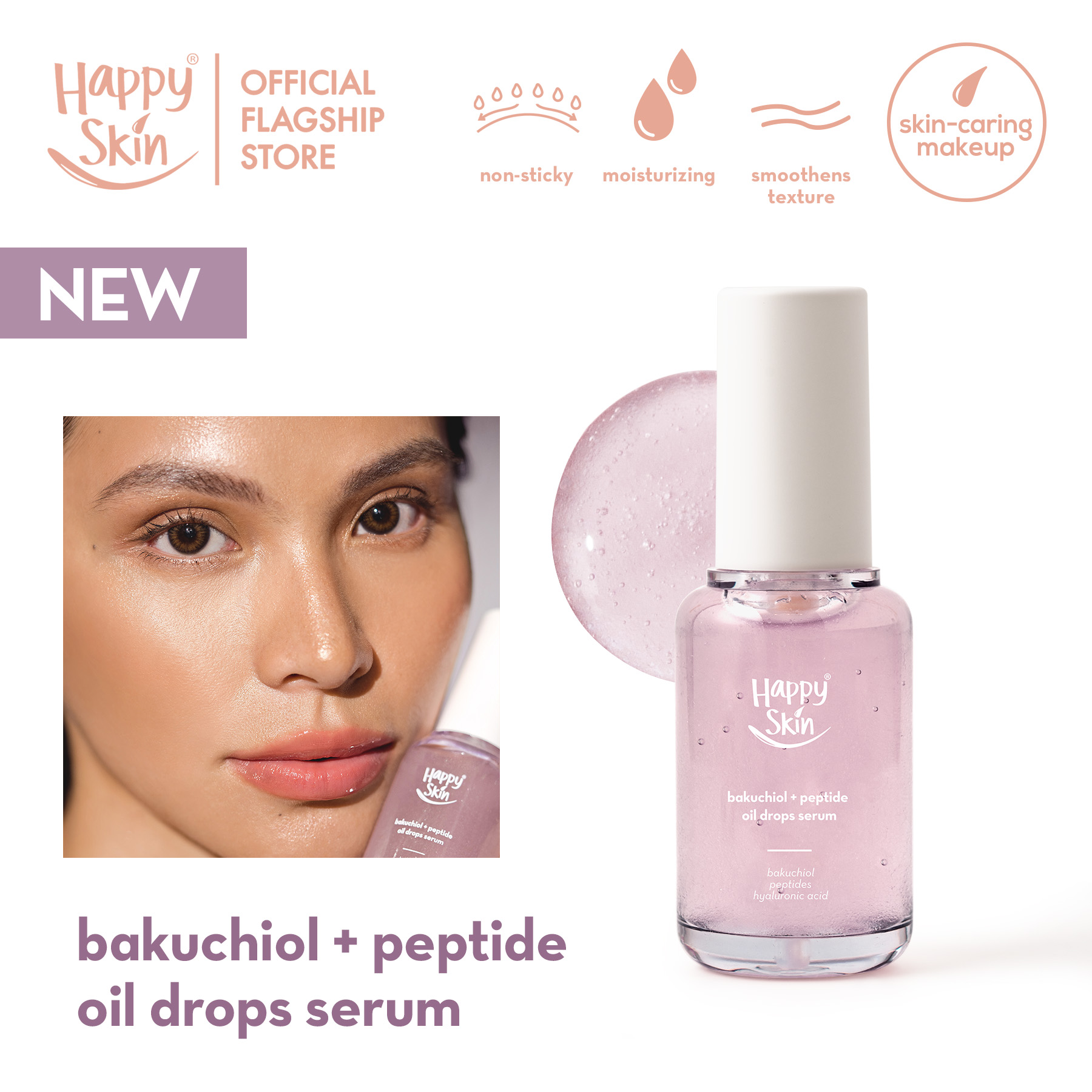 Discount on Happy Skin  shoes - SKU: Happy Skin Bakuchiol + Peptide Oil Drops Serum