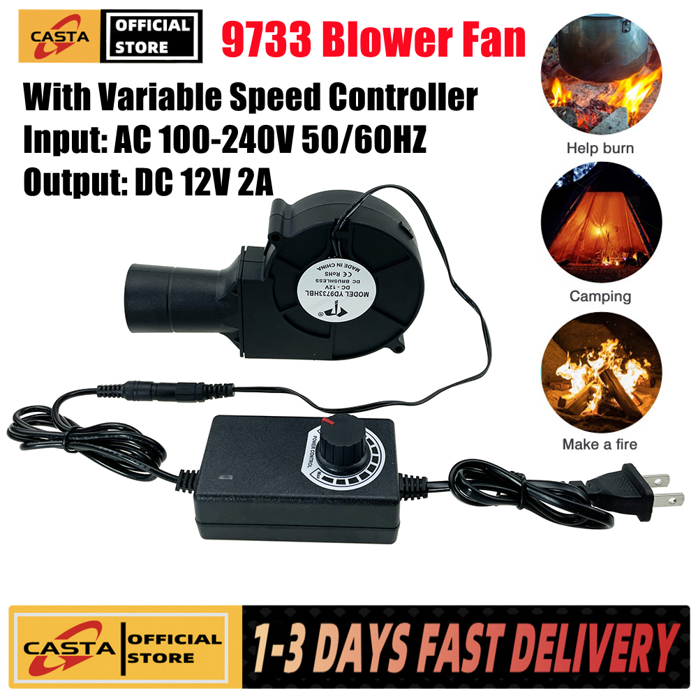 9733 Blower fan for kalan Blower Fan Air Blower DC 12V Outdoor portable blower cooking blowe Machine Blower with Variable Speed Controller - Philippines
