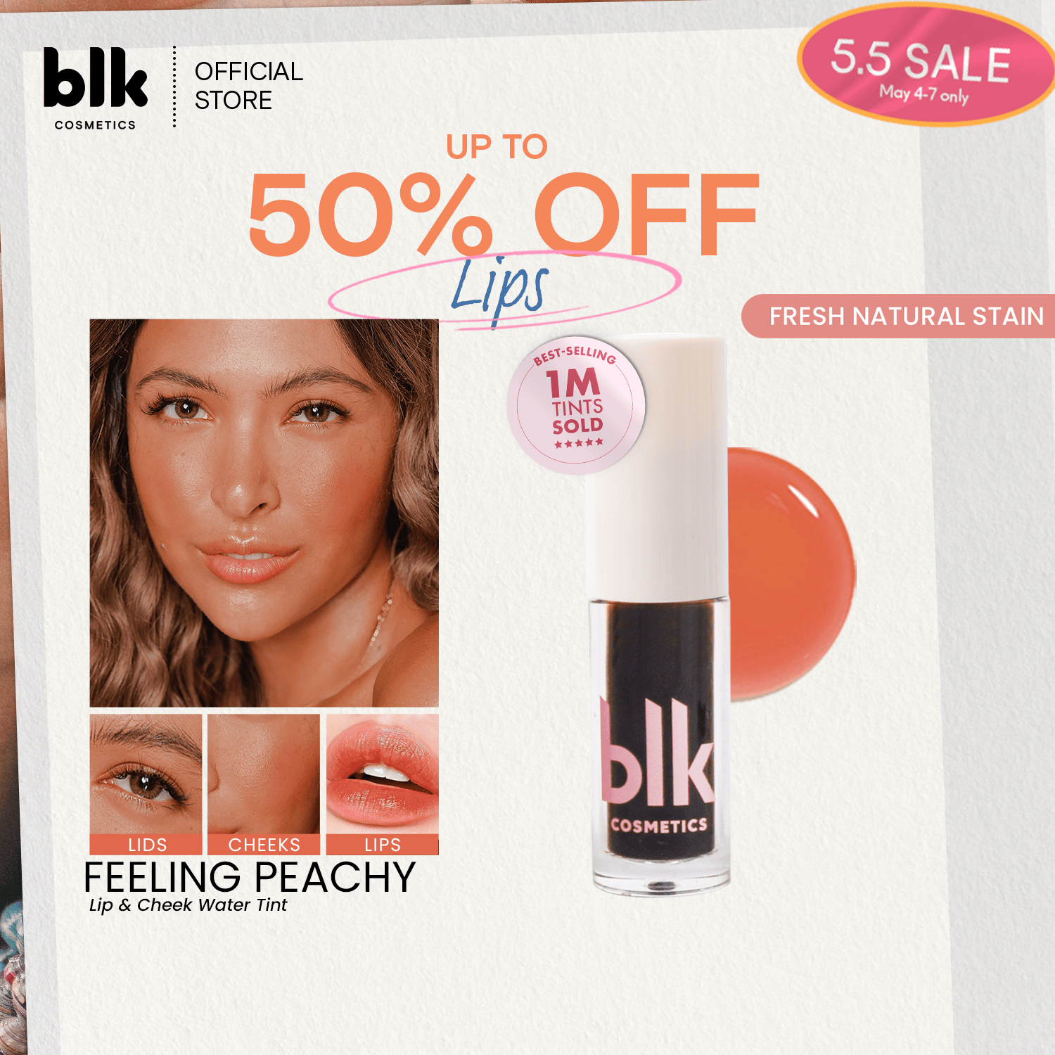 Discount on BLK Cosmetics  shoes - SKU: blk cosmetics fresh lip and cheek water tint feeling peachy