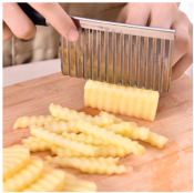 Stainless Steel Potato Chip Slicer Dough Vegetable Fruit Crinkle Wavy Slicer