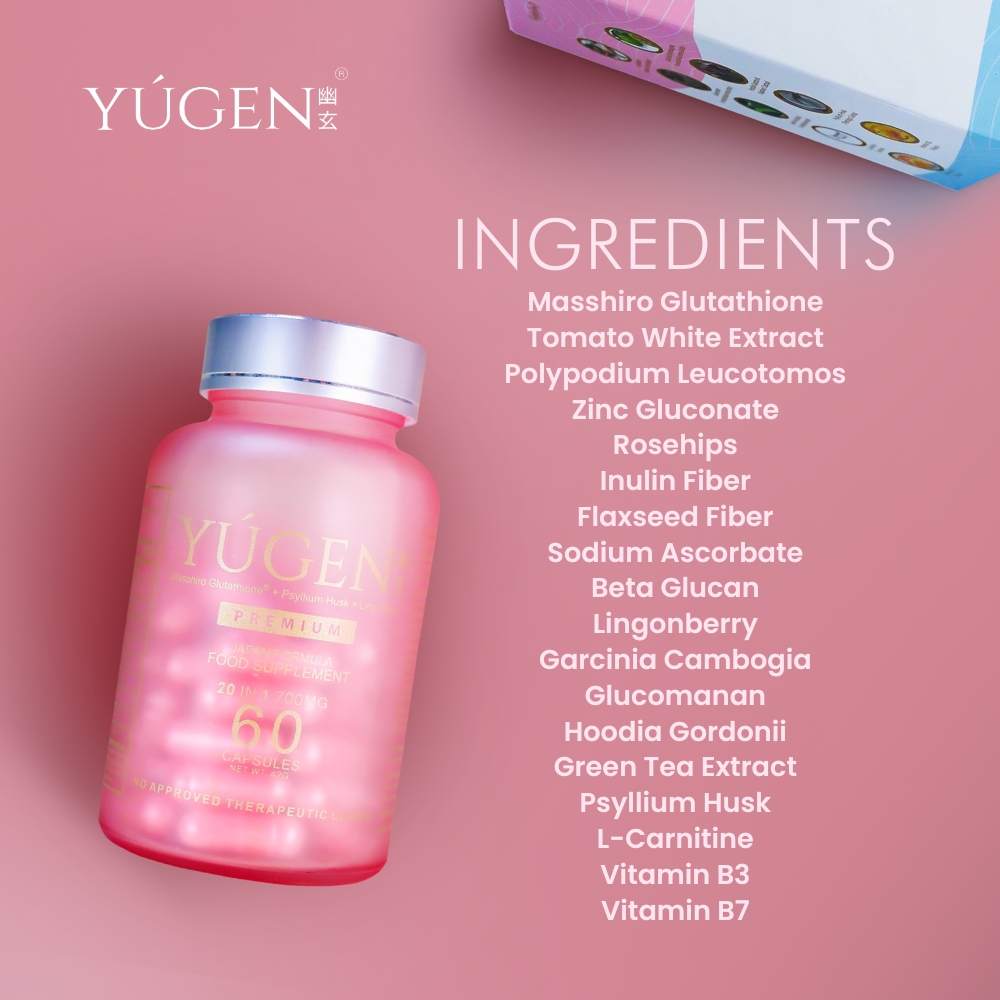 yugen glutathione Introducing Yugen, the Japan formulated premium glutathione that will  surely amaze you! I've been using this for less than a month now, and I can  see how it helped my skin to