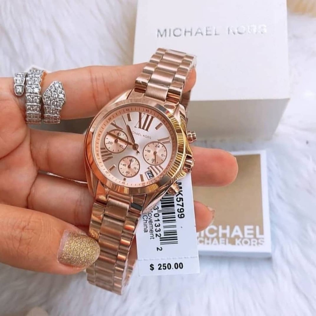 Michael Kors Womens Bradshaw Mini Rose GoldTone Chronograph Watch MK5799   Walmartcom