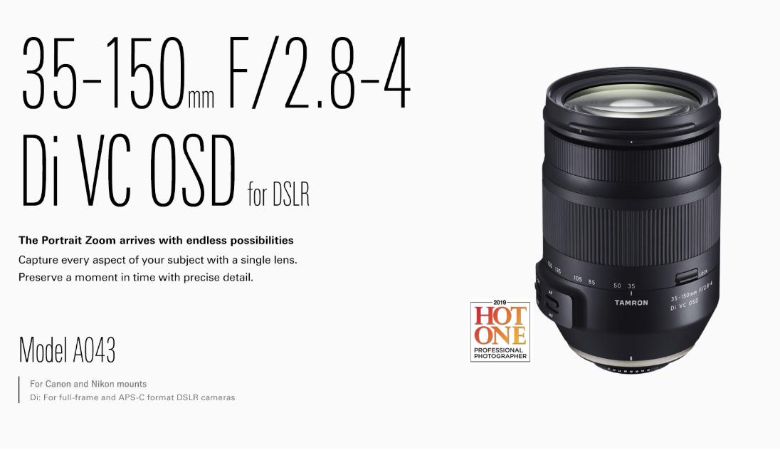 Tamron A043N 35-150mm f/2.8-4 Di VC OSD Lens for Nikon F – JG Superstore