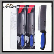 Kewei High Quality Stainless Steel Home Kitchen Knife Meat Cleaver Chef Knife" Blue handle
