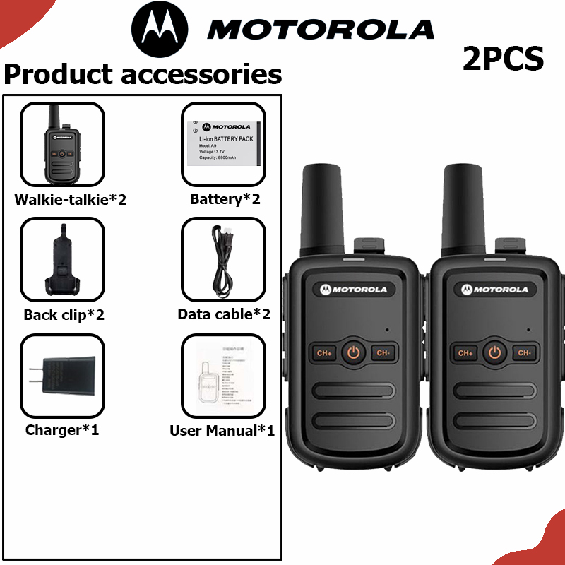 Motorola C51 400-470MHZ UHF Two Way Radio Walkie Talkie Set with Long Range 5W Powe 9800mAh Type-C - Image 4