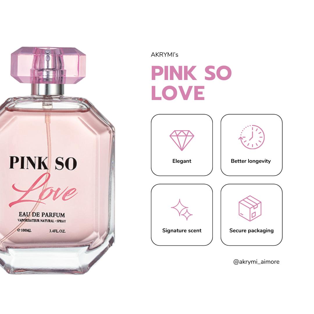 AKRYMI LOVALI Pink so Love 100ml Perfume for Women Scented Scent