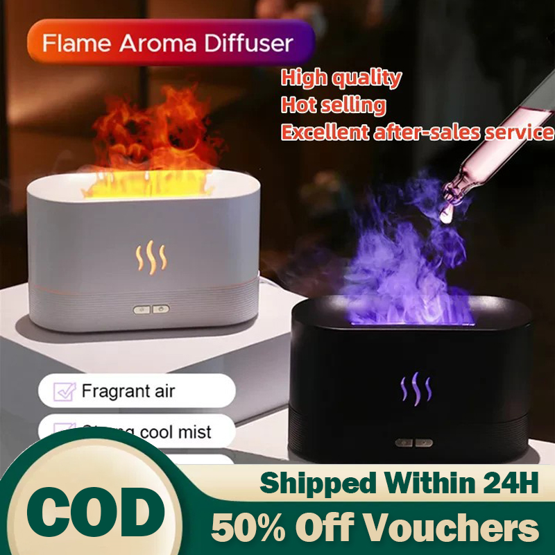 Product photo of Flame-effect USB aroma diffuser from its Lazada listing