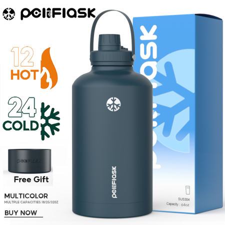 PELIFLASK Aqua Flask Stainless Steel Water Bottle, Sports Blue