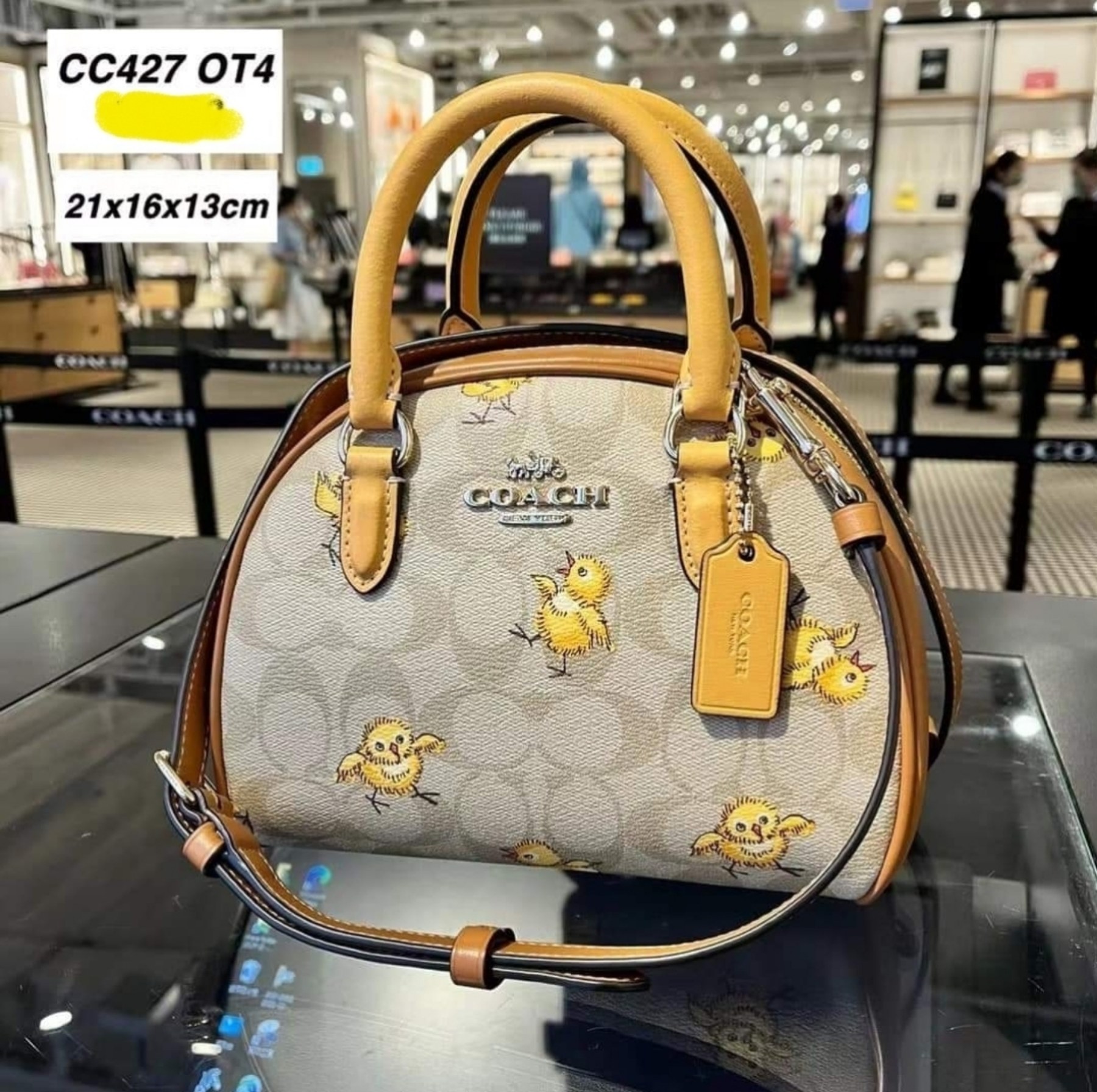 Coach Mini Sierra Satchel in Signature Canvas with Lemon