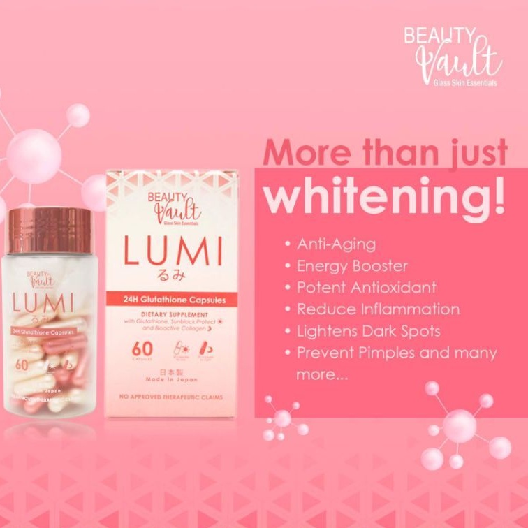 lumi glutathione price philippines 24H Skin Whitening Capsules by Beauty Vault (60 Capsules) best moisturizer numbuzin No.5+ Glutathione Vitamin Size:1.7 fl oz