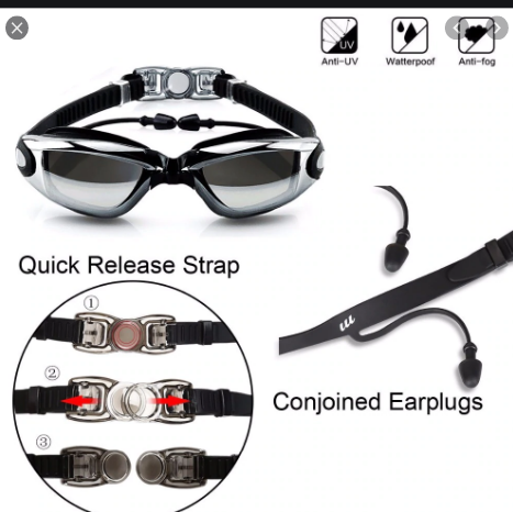 water goggles over glasses
