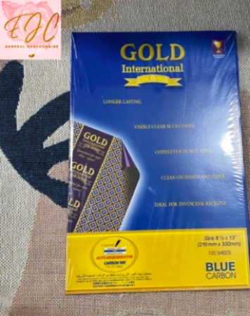 100pcs Gold International Film Carbon Blue Carbon Paper 8 1/2 x 13" 100 Sheets Long Office Supplies