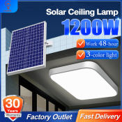 Solar Square Ceiling Light with Remote Control and Motion Sensor