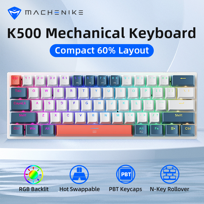 Machenike K500 B61 Bàn phím cơ 60% phím bàn phím có dây Bàn phím chơi game