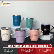 Tyeso Vacuum Insulated Coffee Mug with Handle and Lid