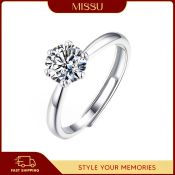 Missu Silver Diamond Promise Ring - Fashion Jewelry for Women