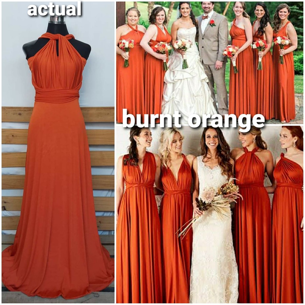 Burnt Orange Satin Bridesmaid Dresses – ChicSew