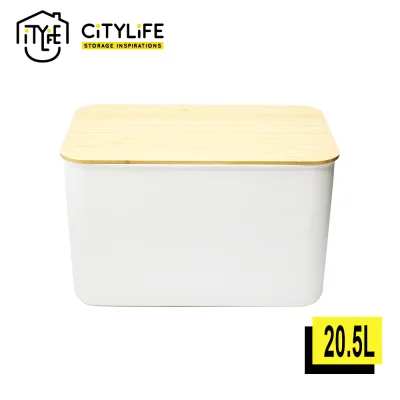 Citylife Sleek Flat Storage Box Compartment with Wooden Lid (3)