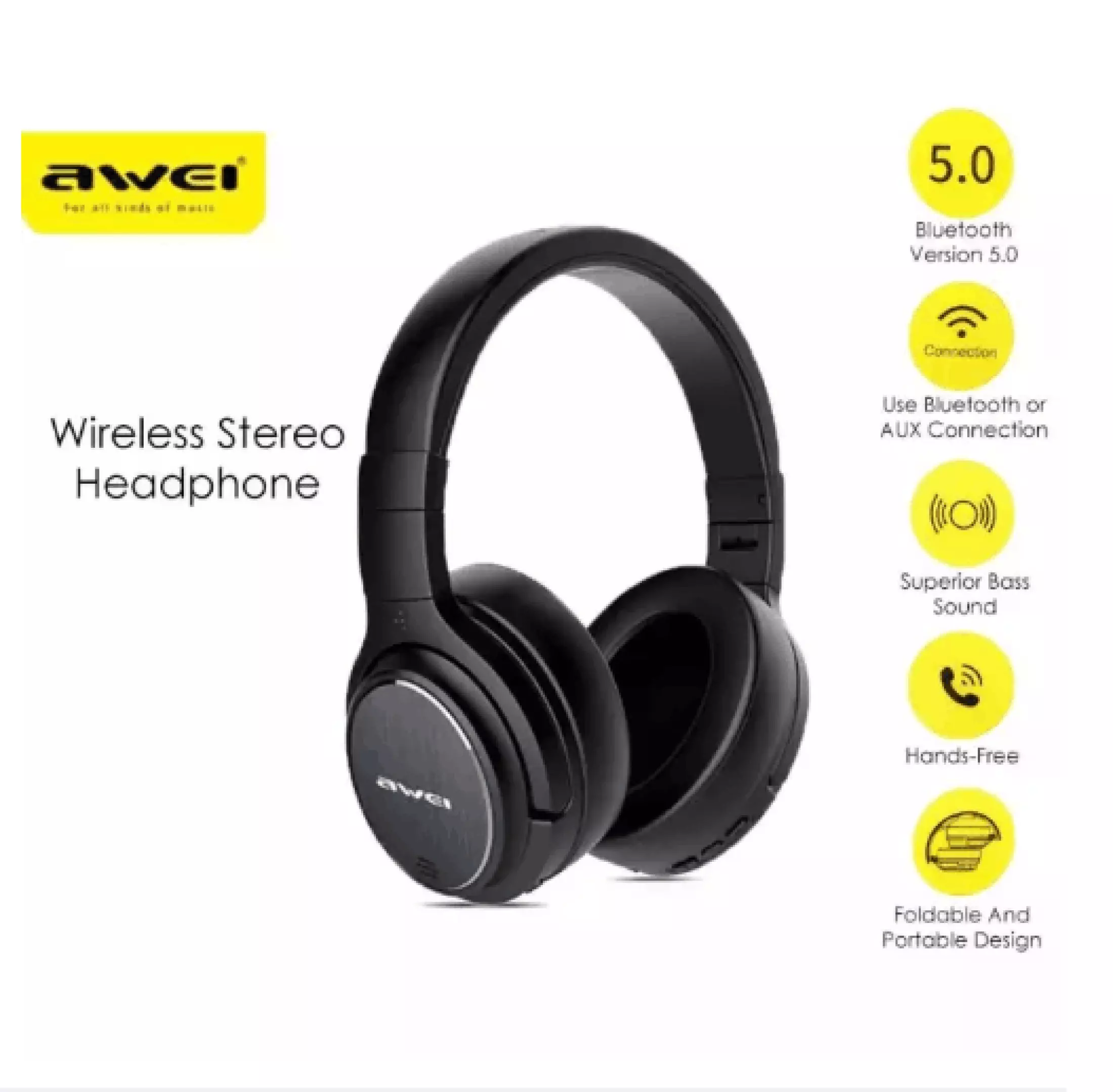 HOB Awei A780BL A 780BL Wireless Bluetooth Headphones Foldable